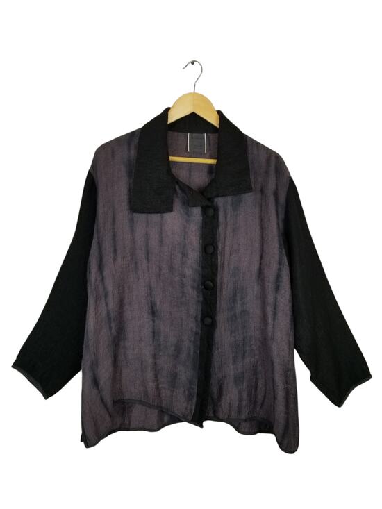 Harubella Jackets & Blazers - Harubella Women's Lagenlook Art To Wear Jacket Purple Black Size Large